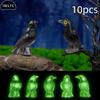 5/10 ks Falešný pták Festival duchů Halloween Dekorace Simulace Pryskyřice Černá vrána Halloween Miniaturní figurky černé vrány Rekvizita