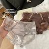 Bragas de encaje transpirables de verano para mujer, malla satinada de lujo ligero, tipo wrap para cadera, cintura media-baja