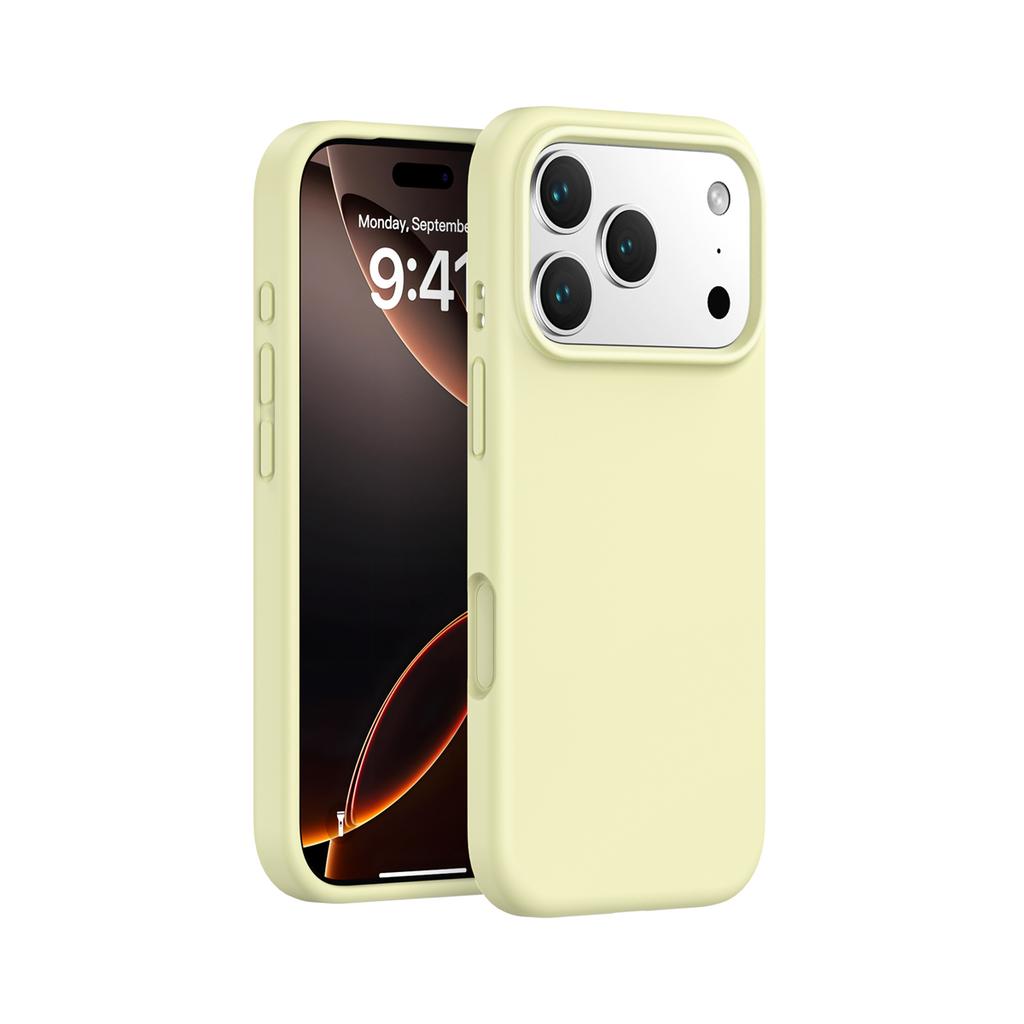 Soft Touch Liquid Silicone Case for iPhone 17 Series - Anti-Scratch Protective Cover with Colorful Flowing Light & AI Button