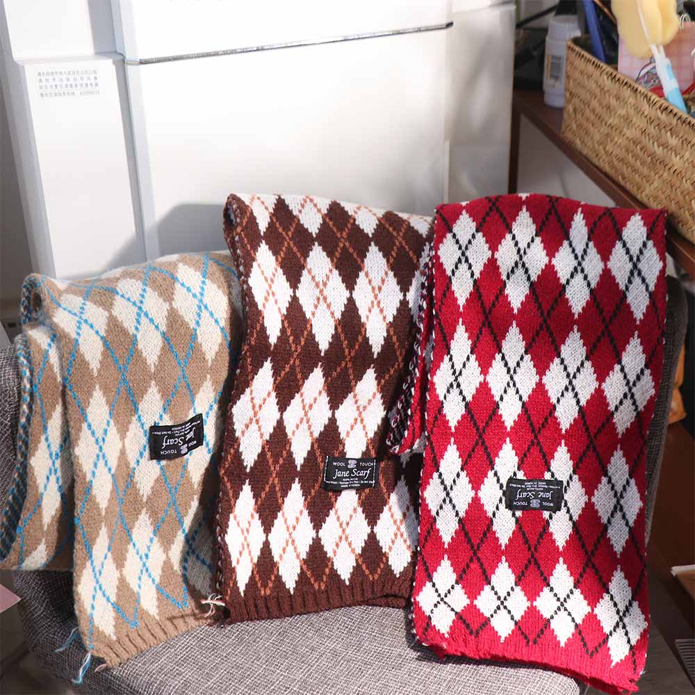Plaid  Check Scarf Korean Style Winter Cashmere Shawl Fashion Y2K Checkered Scarf  Unisex