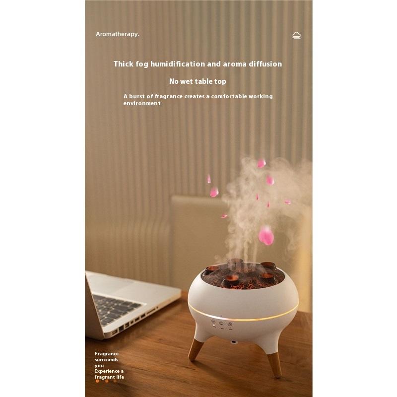 Silent atomized aromatherapy and exhalation circle jellyfish colorful atmosphere light birthday gift voice-controlled humidifier technology