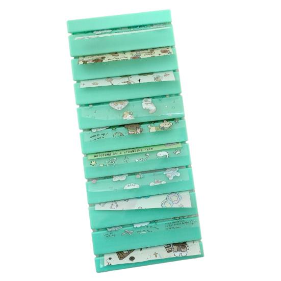 

Nail Art Transfer Foil Box 10 Slots Plastic Nail Foil Rolls Decals Organizer Case Professional DIY Salon Dust-Proof Manicure Art Foil Storage Box зелёный