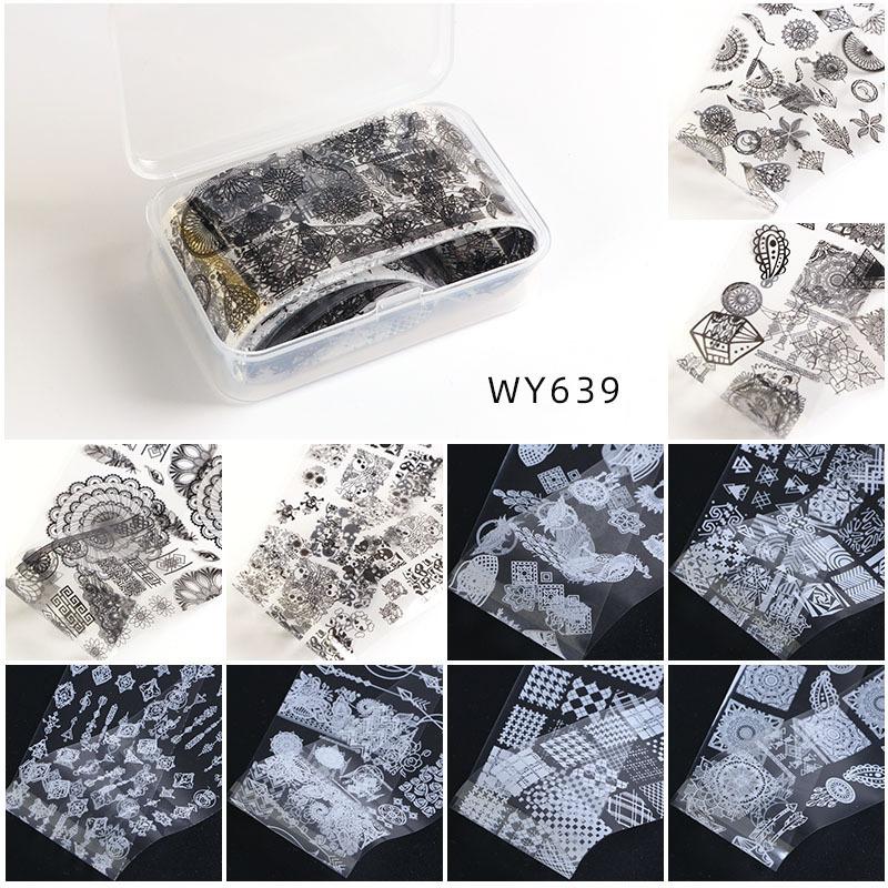 

10 шт./кор. 4*50 см фольга для ногтей Butterflyl цветок переводные наклейки для ногтей наклейки для украшения дизайна ногтей