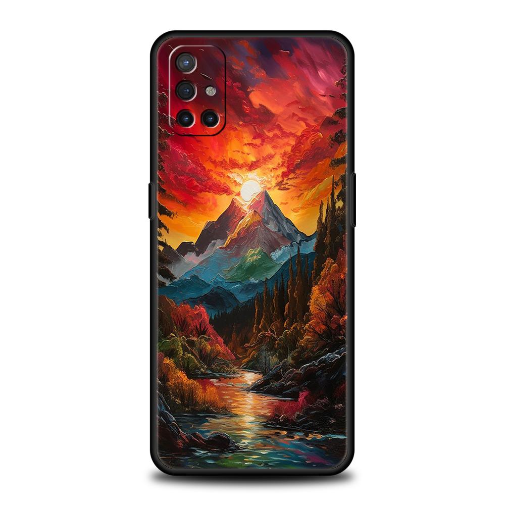 

Phone Case For Oneplus 10T 11 R10 Nord N100 N200 N10 10 7 8 9 7T 8T 9R 9RT CE 2 Z Pro 5G Soft TPU Cover Mountain Forest Capa Bag Nord CE 5G