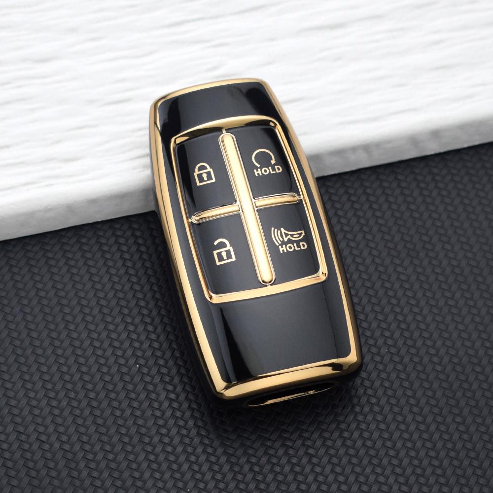 4/8 Buttons Soft TPU Car Key Case Cover for Hyundai Genesis G80 GV70 GV80 GV90 2020-2025 Key Fob Holder Keychain Accessories