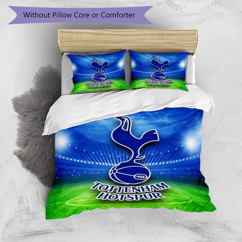 Tottenham Hotspur F.C Design Muster Bettbezug-Set – enthält 1 Bettbezug und 2 passende Kissenbezüge Schlafzimmerdekoration Weihnachtsgeschenke