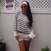 Women's Spring Summer Solid Color Sweater & Short Skirt 2 Piece Set