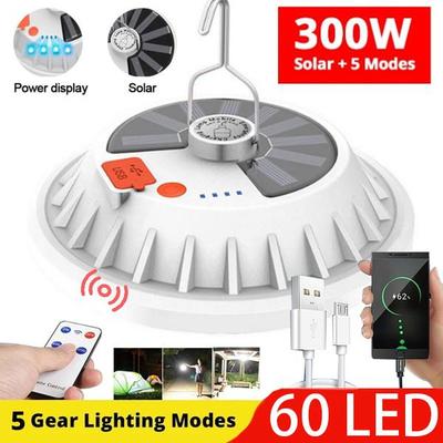 Tragbare 300 W Super Helle LED-Lampe Solar Lampe Wiederaufladbare Fernbedienung Outdoor Camping Laterne Notfall Nacht Camping Hause