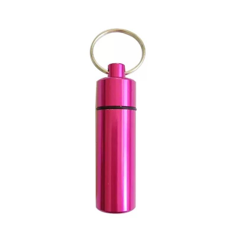 New Mini Waterproof Portable Pill Case Organizer Keychain Box Travel EarPlug Container Bottle with Keyring for Medicine Holder