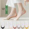 Ice Silk Women's No-Show Boat Socks - Anti-Slip, Breathable, Cotton Bottom, Summer Thin, Low-Cut High Heel Design