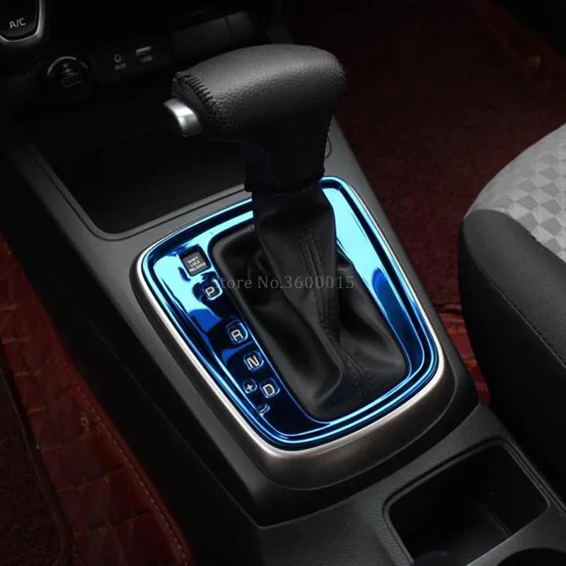 For Kia Rio 4 X-line 2018  Carbon Fiber Gear Shift Box Moulding Cover Sticker Trim Decorative Frame Interior Car Accessories