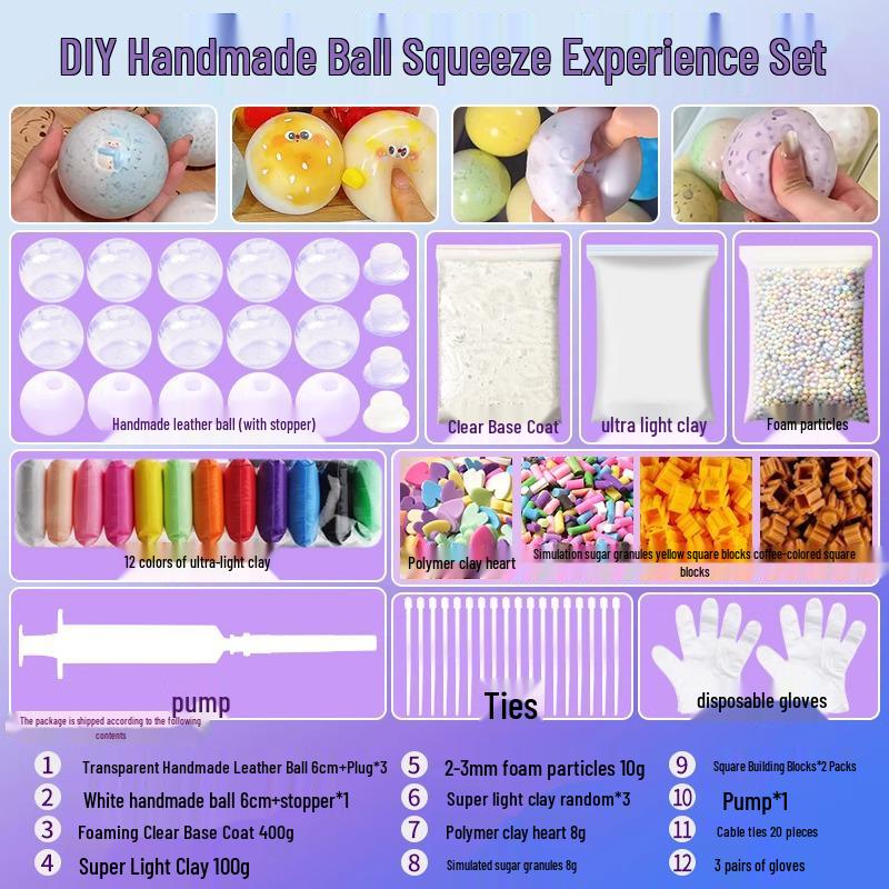 DIY Handgemachtes Squishy Ball Set - Beliebtes Stressabbau-Spielzeug mit Slow-Rebound-Funktion für ultimative Dekompression und Entspannung