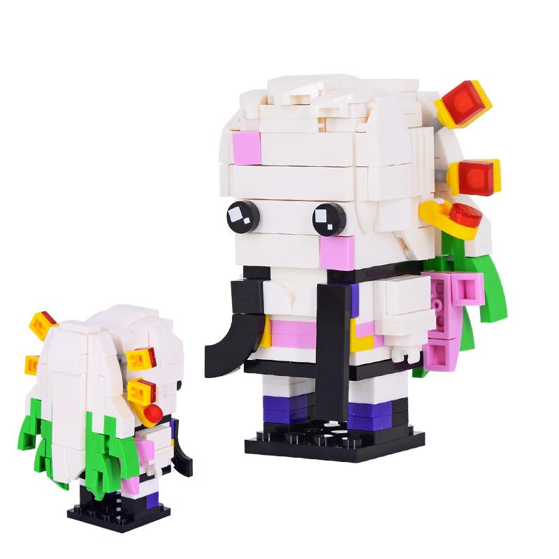MOC Sady kostek Kreslený film BrickHeadsed Model DIY Akční figurky Stavebnice scény Hračky pro děti Pro děti Dárek