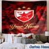 Benutzerdefinierter Name FK Roter Stern Aufgedruckter Wandteppich, für Schlafzimmer, Wohnzimmer, Studentenwohnheim, Große Wanddekoration, Stoffdekoration Fan Geburtstagsgeschenke