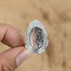 Gift For Her Natural Honey Dendrite Opal Promise Adjustable Ring 925 Silver
