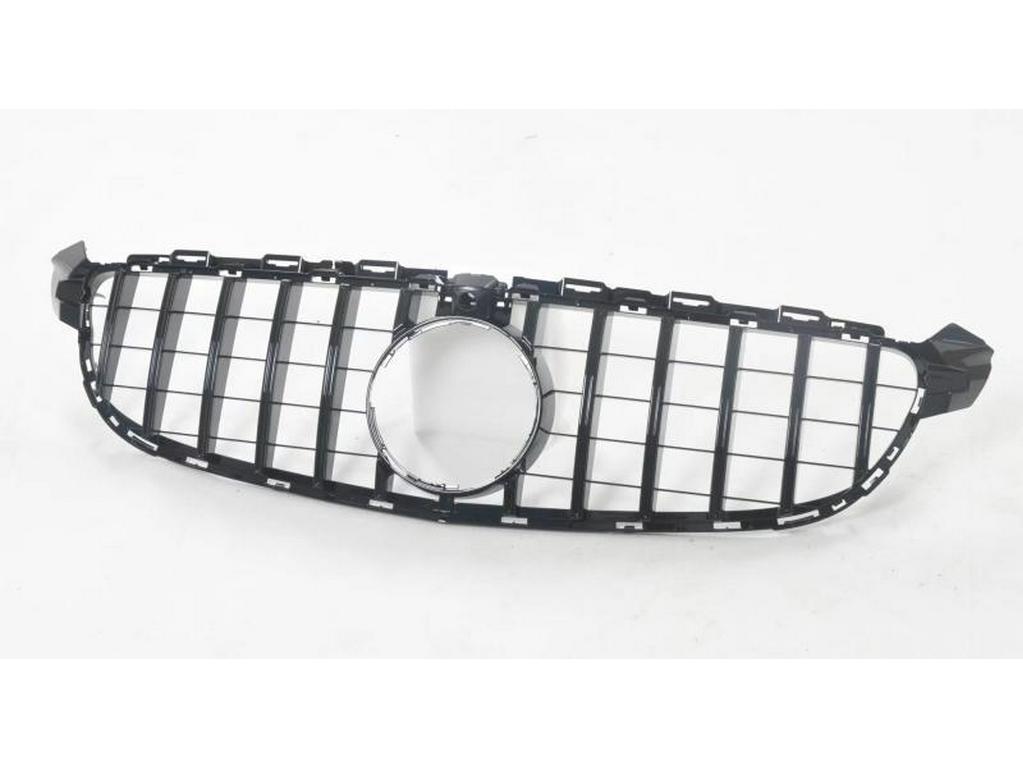 Compatible 15-18 W205 C63 GT Vertical Bar Front Grille Radiator Cover Air Intake High/Low Configuration.