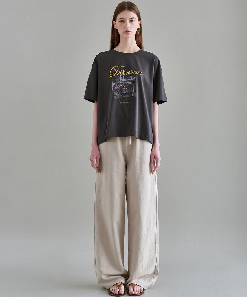 MALOUPE 9160 Linen Wide Pants (Beige)
