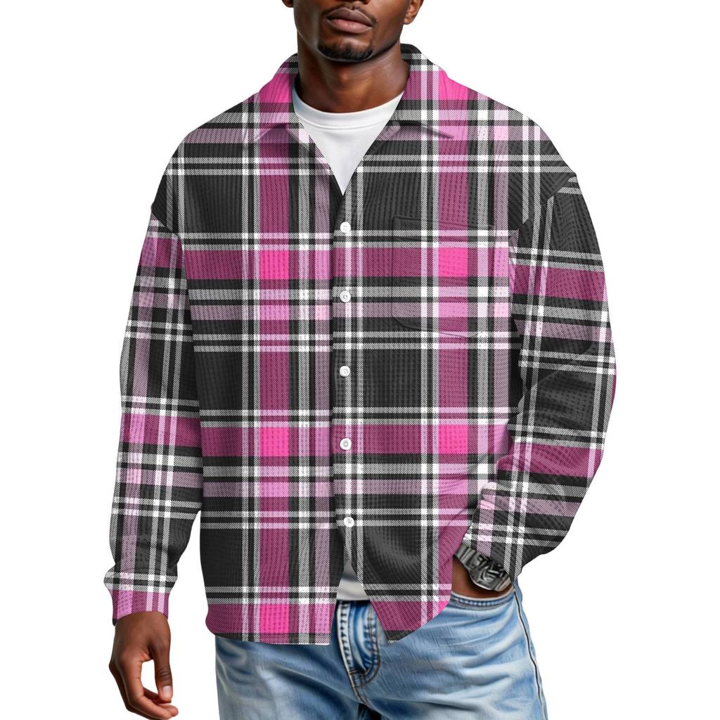 Chemise Décontractée à Boutons et Manches Longues pour Homme avec Poche