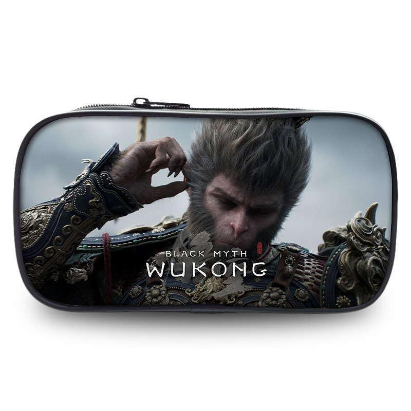 Wukong Myth Black Pen Case Double Layered  Large Capacity Fashionable Simple