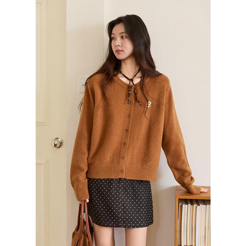 Женский французский ретро вязаный кардиган Mishow с цветочной вышивкой L