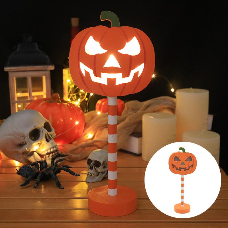LED Halloween Night Light Waterproof Battery Power Pumpkin Ghost Ambiance Light Outdoor Garden Bedroom Festival Party Decor Prop