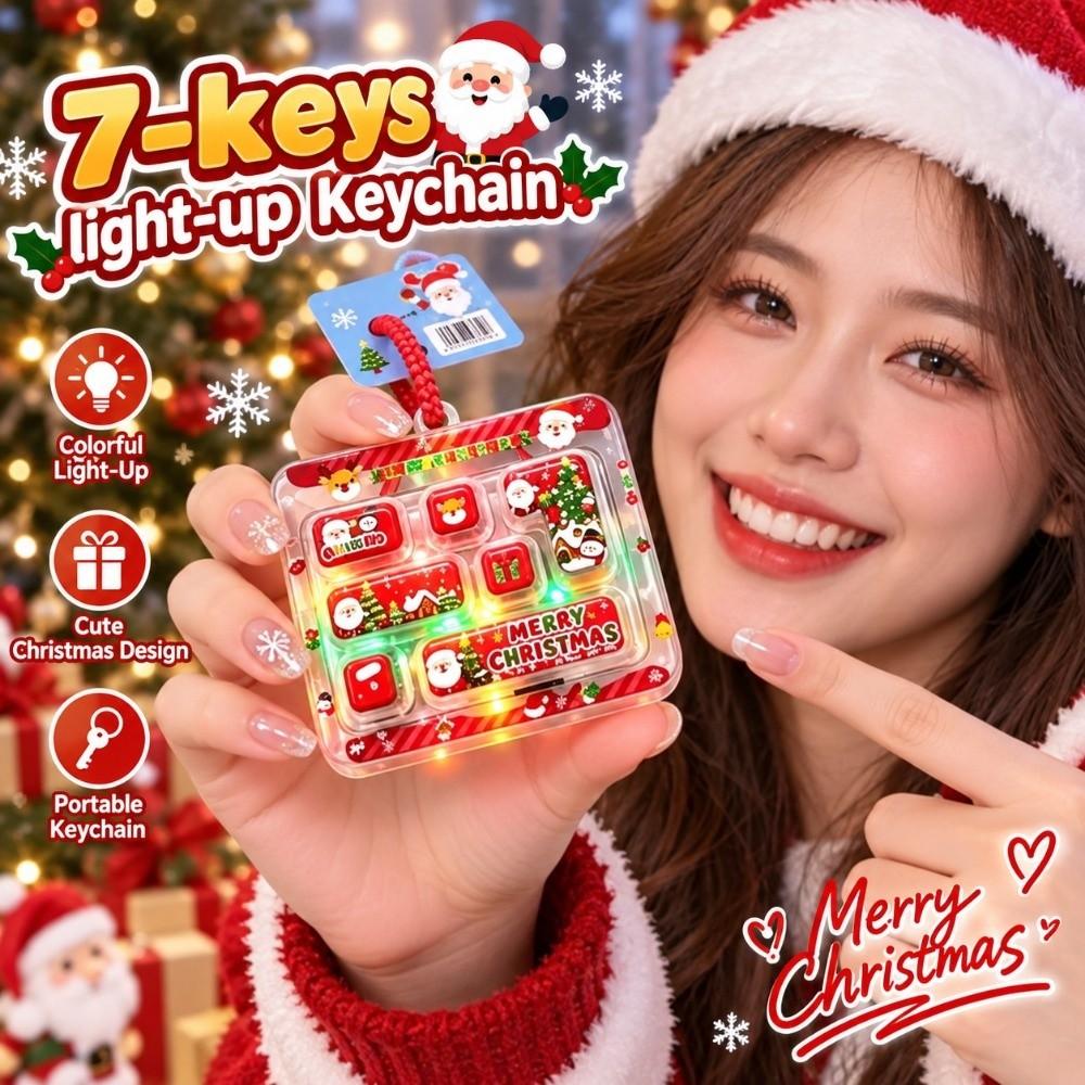 Transparent Dual-Tone Mini Keyboard Pendant 17-Key Keyboard Keychain Desktop Decoration