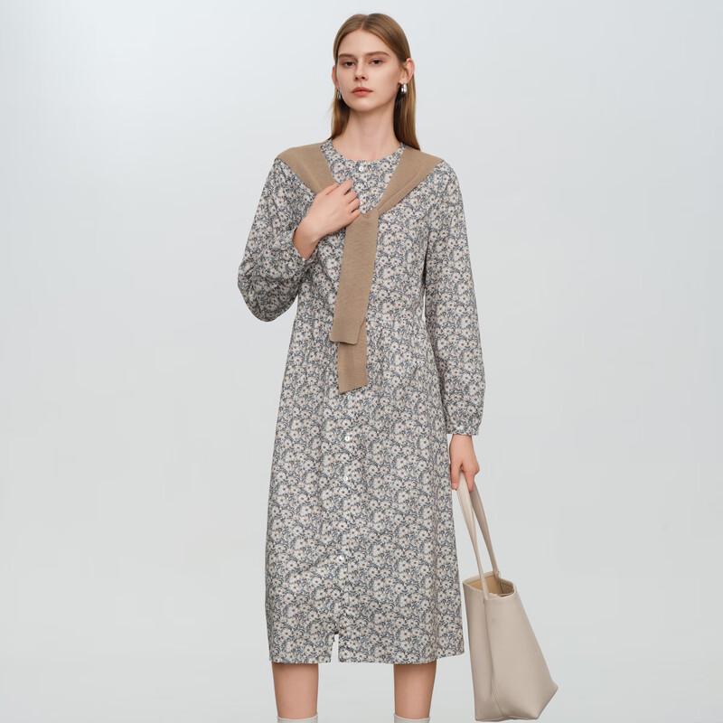 

Elva Island Women s Floral Shawl Long Sleeve Midi Dress L