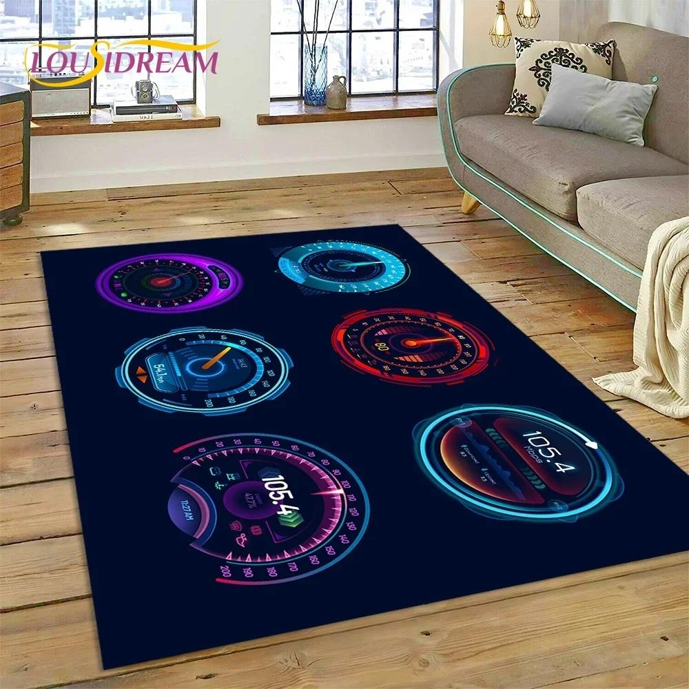 Racing Car Dashboard Machine Control Screen Carpet Rug for Bedroom Living Room Sofa Decoration,Child Game Large Decor Floor Mat