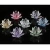 3 Foots Crystal Lotus Flower Hue Reflection Glass Lotus Feng Shui Decor  Tabletop