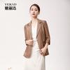Yalida Lightweight, Breathable, Fashionable Front Shoulder, Light Luxury Suit Top, Seven Quarter Sleeve Jacket