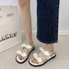 Flat-heeled sandals women's summer 2025 new bow women's flat-bottomed fashion sandals