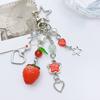 Strawberry Pendant Keychain Delicate Fruit Pendant Keyring Mobile Phone Pendant Strap Lanyard DIY Backpack