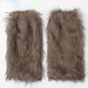 Western Cowboy Style Furry Leg Warmers Brown Retro Hot Girl Faux Fur Sock Covers Long Hair Boot Socks Warm