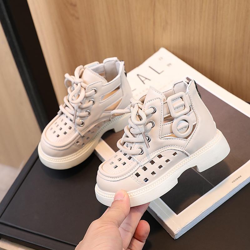 Kids British Style Versatile Mid Tube Solid Casual Summer Sandals For Boys And Girls 21