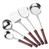 304 Edelstahl Küchenutensilien Lange Holzgriffe Kochwerkzeugsets Kochgeschirr Siebe