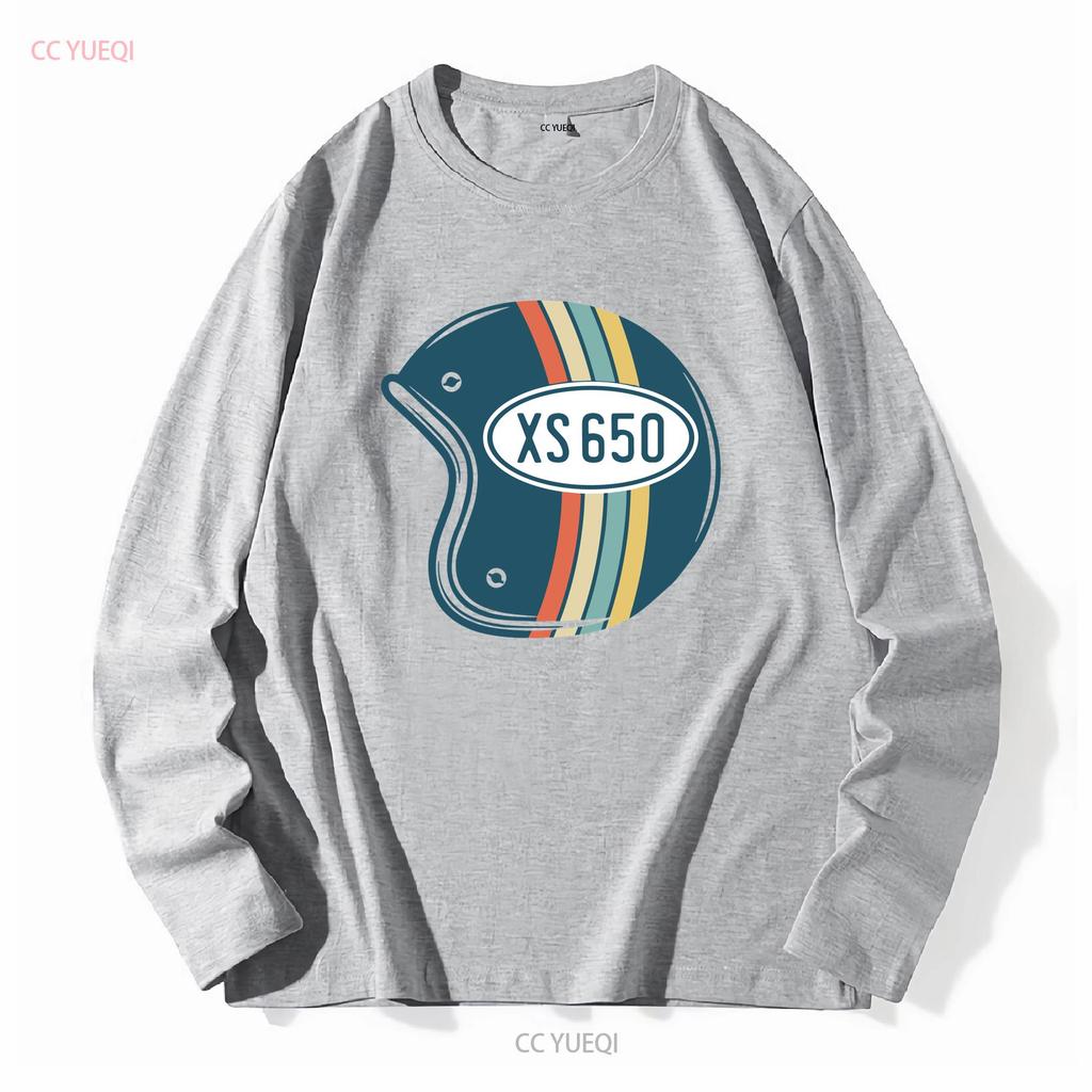 XS650 Retro Old Style HelmeT T Shirt XS 650 Cafe Racer Vintage Look Long or Short Sleeves Vintage Washed Unisex Comfortable
