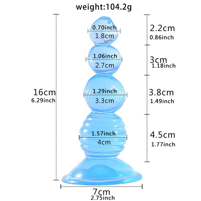 Female Size S/M/L Pull Beads Butthole And Vaginal Use Multicolor Healthy Soft Gel Suction Cup For Women Big Dick Sex Toys