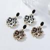 2024 Trendy Leopard Print Flower Pendant Earrings for Women