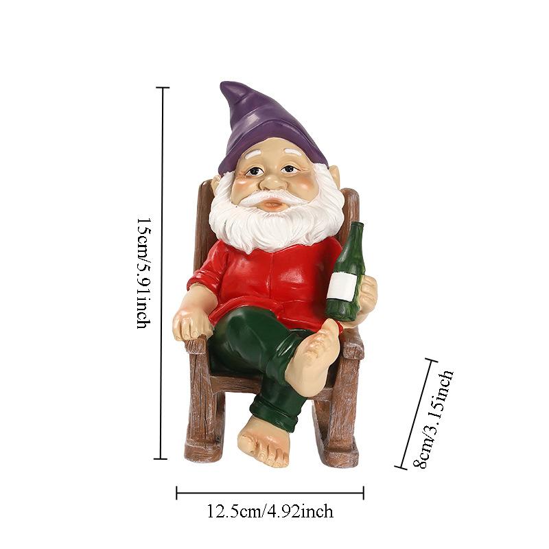 Cartoon Gnomes Statue Outdoor Garden Yard Decorations Cute Funny Dwarf Statue Middle Finger Gnome Creative Tree Hanging Ornament