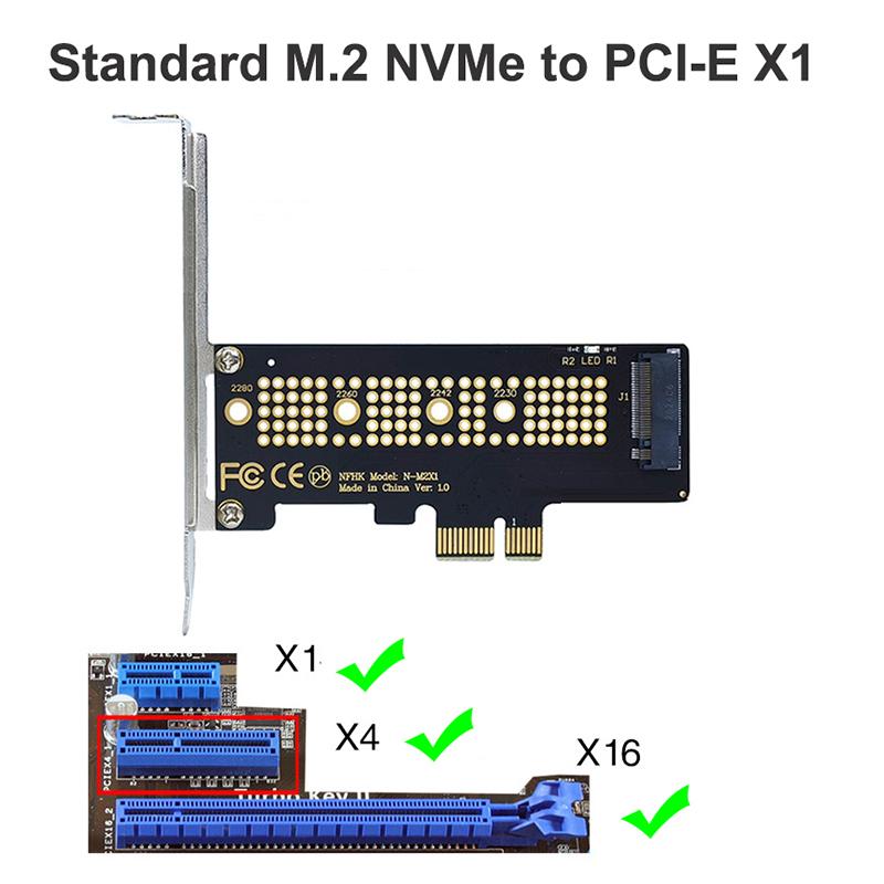 M.2 NVME SSD to PCIe 4.0 Adapter Card 64Gbps M-Key PCIe4.0 X1 X4 For Desktop PC PCI-E GEN4 Full Speed