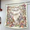 90Cm  Square Scarf Women Fashion Floral Twill Silk Scarf Shawl Hijab Luxury Bandana Foulard Neckerchief Head Scarf For Lady