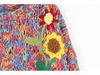 Colorful Retro Crochet Pullover: Long-Sleeved Crewneck Sweater for Autumn/Winter