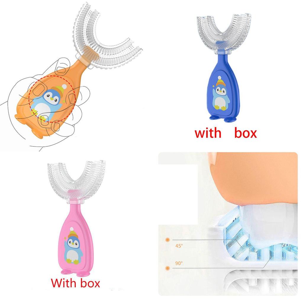 Kids Manual Ushaped Silicone Toothbrush For Oral Hygiene With Soft Bristles For Babies