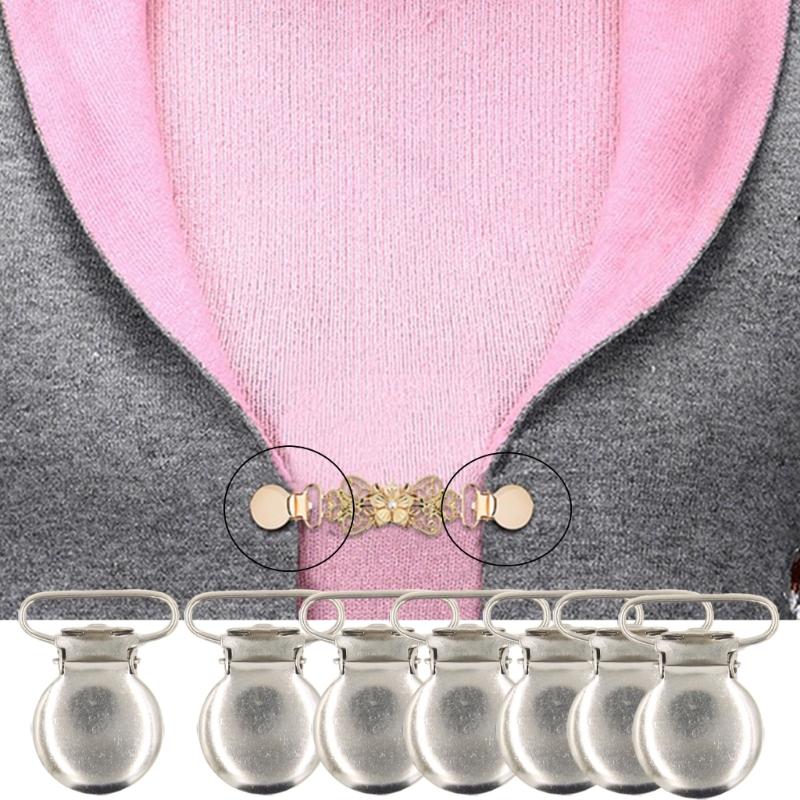 Stylish Metal Suspender Attachments Set of 10 Bracers Clip for Pants Overalls Shoulder Strap Pacifier Adjustment Clip