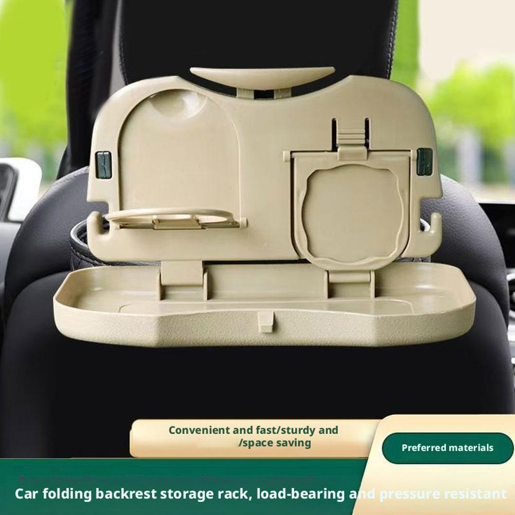 Foldable Car Back Seat Table Multifunctional Dining Tray Rear Seat Storage Rack Drink Cup Holder Portable Car Organizer Stand