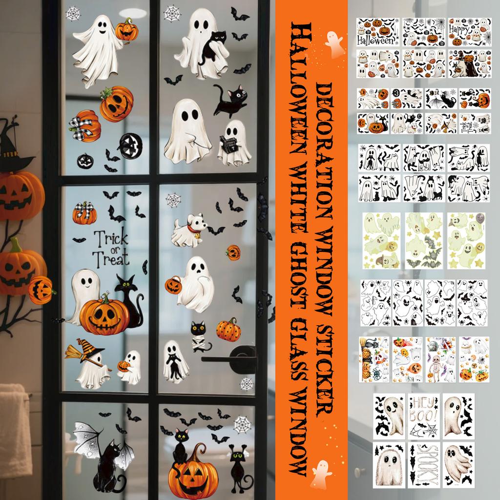 Static Cling Window Decals - Spooky Halloween Window Stickers For Indoor & Outdoor Decor