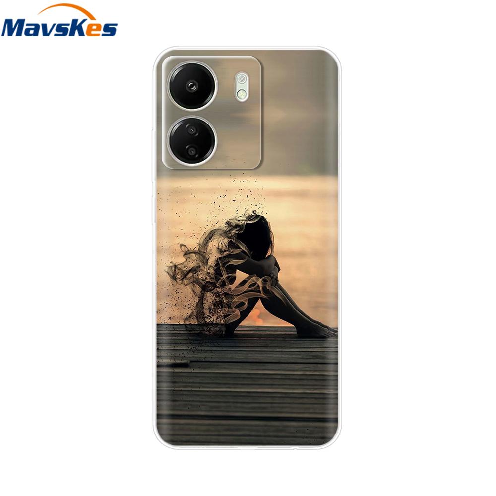 For Xiaomi Redmi 13C 4G Case New Painted Silicone Back Cover For Redmi 13C Soft Clear TPU Phone Case For Redmi 13C 5G Redmi13C