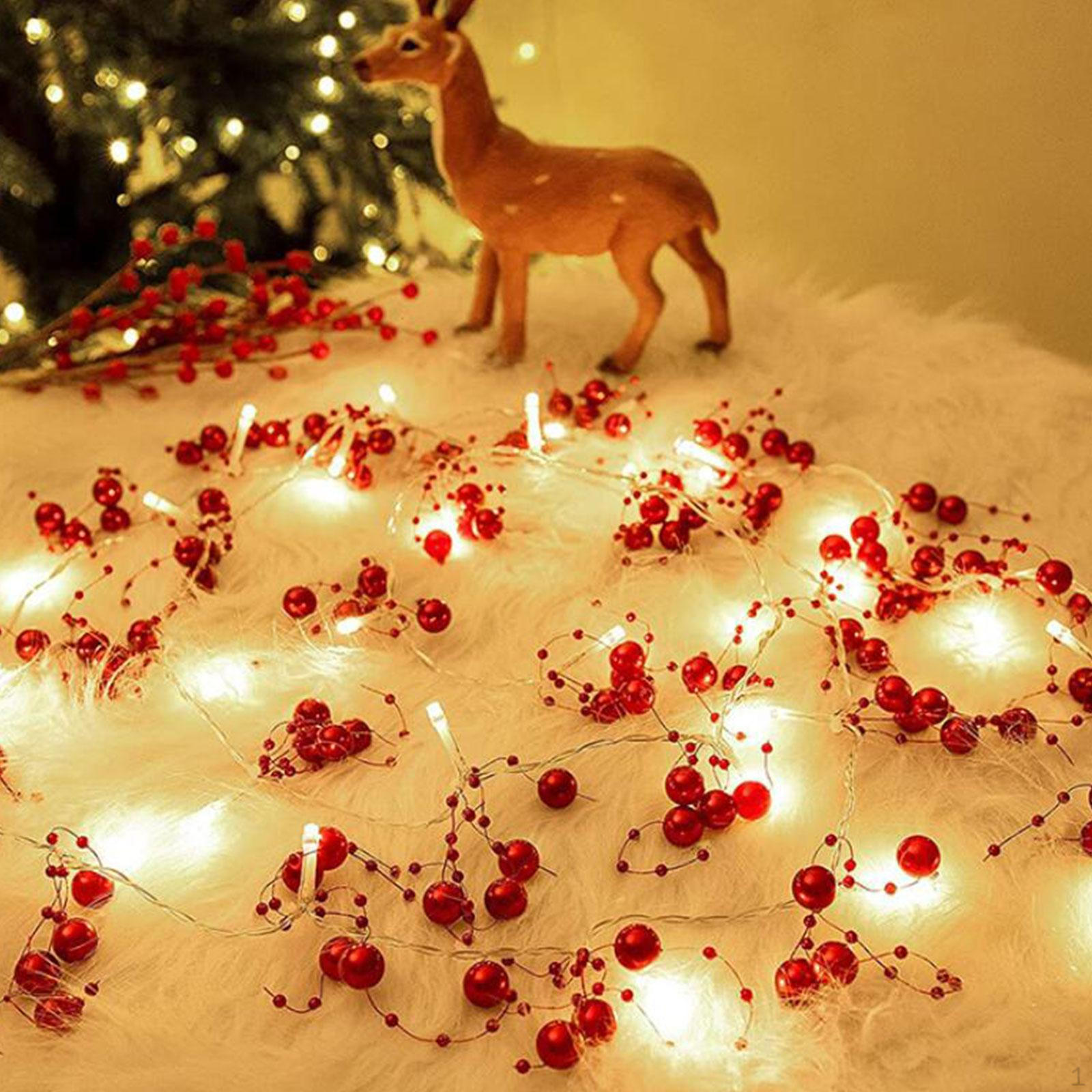 

Светодиодная подсветка из бисера, рождественская гирлянда, сказочные огни для подарка на свадьбу красный