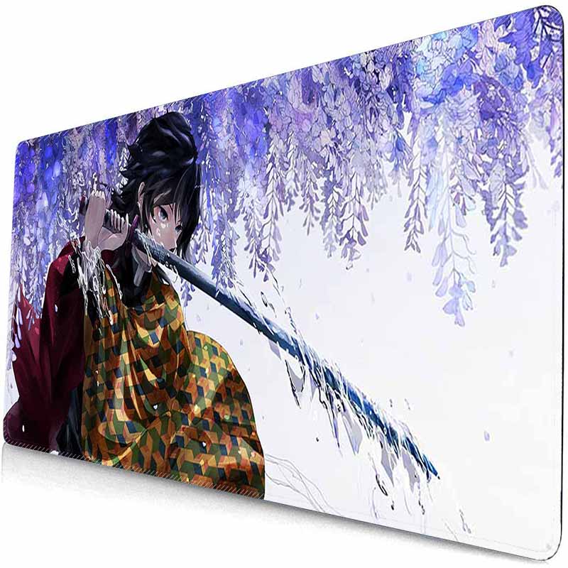 Anime Grils MouseMat Overwatch Gamer Cool Mouse Pad D_Demon Slayer Gamer Cabinet Large Non-Slip Mousepad XXL Keyboard Mat