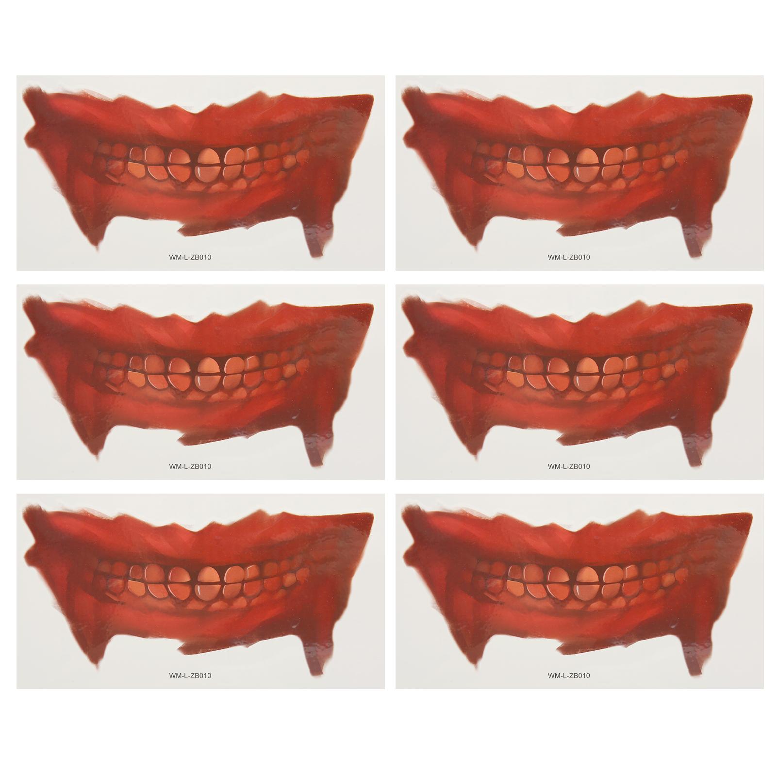 

Наклейки для татуировок на рот на Хэллоуин, ужасная шутка, макияж, временная татуировка, бумага, украшение своими руками для Христа WM L ZB0010